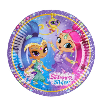 Load image into Gallery viewer, Wegwerp bordjes shimmer shine papier 8 stuks | 30 stuks