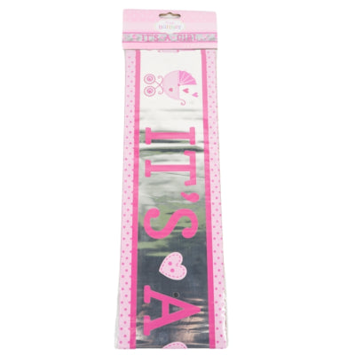 Load image into Gallery viewer, Amscan folie banner it s a girl 7,62 m | 36 stuks