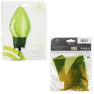 Load image into Gallery viewer, Amscan folie ballon kerstlamp groen 55 cm | 25 stuks
