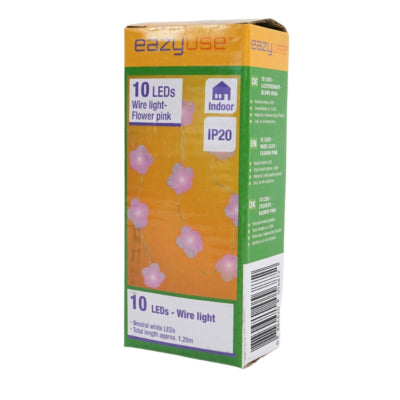 Load image into Gallery viewer, Lichtketting bloemen roze led op batterij 120 cm | 25 stuks