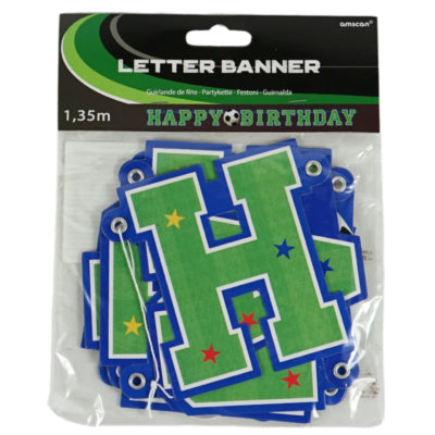 Load image into Gallery viewer, Amscan letterslinger happy birthday voetbal 135 cm | 24 stuks