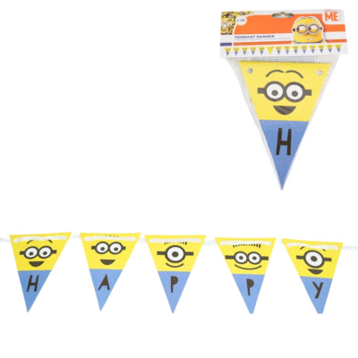 Load image into Gallery viewer, Amscan despicable me minions vlaggenlijn happy birthday 3,3 m | 36 stuks