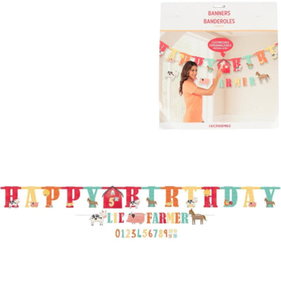 Load image into Gallery viewer, Amscan letterslinger happy birthday boerderij 300 cm | 12 stuks