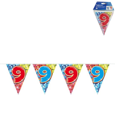 Load image into Gallery viewer, Folat mini vlaggenlijn blocks 9 jaar, 3mtr.