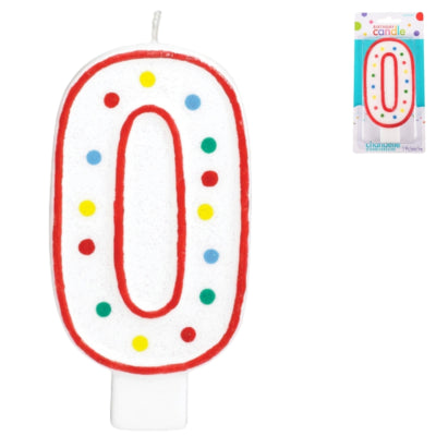 Load image into Gallery viewer, Amscan taartkaars party cijfer 0 13 cm | 24 stuks