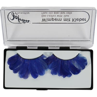Afbeelding laden in galerijviewer, Jofrika cosmetics kunstwimpers veren blauw 9,5 cm b-keus ve500 | 50 stuks