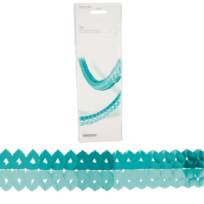 Load image into Gallery viewer, Amscan slinger mini papier aqua 200 cm set van 2 | 20 stuks