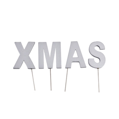Load image into Gallery viewer, Abi decoratie kerst letterstekers xmas zilverkleurig 5 cm | 24 stuks