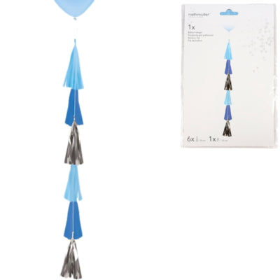 Load image into Gallery viewer, Amscan ballonslinger franje blauw 70 cm | 10 stuks