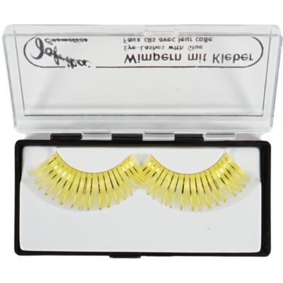 Load image into Gallery viewer, Jofrika cosmetics kunstwimpers geel glitter 9,5 cm b-keus | 60 stuks