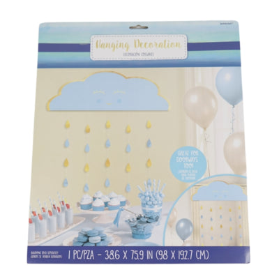 Load image into Gallery viewer, Amscan deurgordijn babyshower blauw goudkleurig 193 cm | 12 stuks