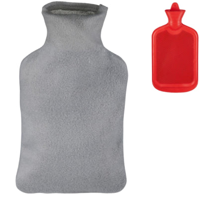 Load image into Gallery viewer, Relaxdays warmwater kruik met hoes rood grijs 1,5 l | 12 stuks