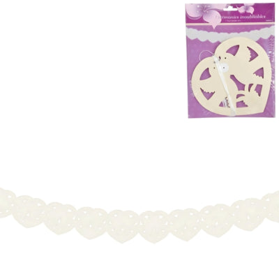 Load image into Gallery viewer, Slinger love dove papier ivoorkleurig 4 m | 24 stuks