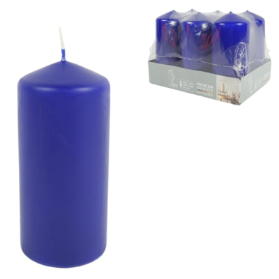 Afbeelding laden in galerijviewer, Gala stompkaarsen blauw 5,8 x 12,5 cm 6 stuks | 4 stuks