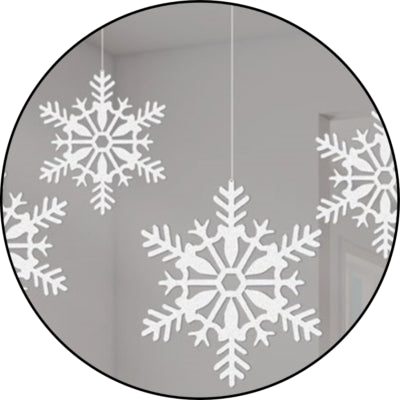 Load image into Gallery viewer, Amscan hanger sneeuwvlok wit met glitter 10 cm 4 stuks | 36 stuks