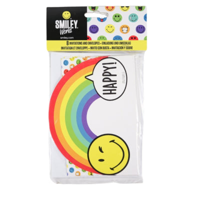 Load image into Gallery viewer, Amscan uitnodigingskaarten met envelop smiley 16 cm 8 stuks | 36 stuks