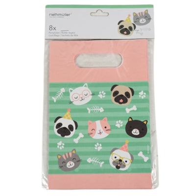 Load image into Gallery viewer, Amscan hello pets geschenktas hond kat 23.5 cm set van 8 | 20 stuks