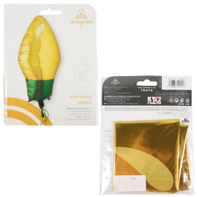 Load image into Gallery viewer, Amscan folie ballon kerstlamp goudkleurig 55 cm | 25 stuks