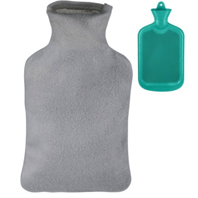 Load image into Gallery viewer, Relaxdays warmwater kruik met hoes turquoise grijs 2 l | 6 stuks