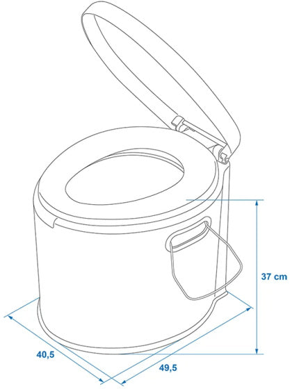 Load image into Gallery viewer, Proplus Draagbaar toilet 7 liter zithoogte 37 cm grijs