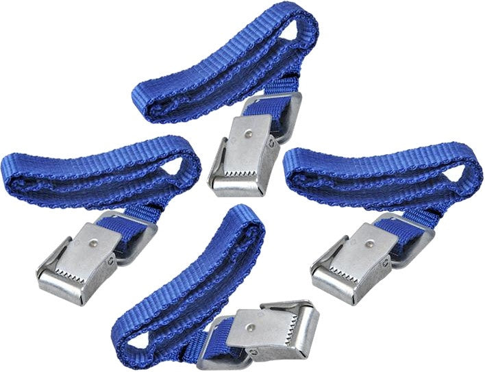 Afbeelding laden in galerijviewer, Proplus Fietsriempjes met metalen gesp 40 cm blauw 4 stuks