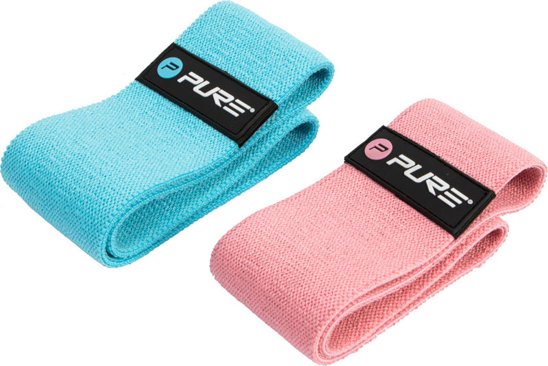 Load image into Gallery viewer, Pure2improve Weerstandsbanden polyester blauw roze 2 stuks