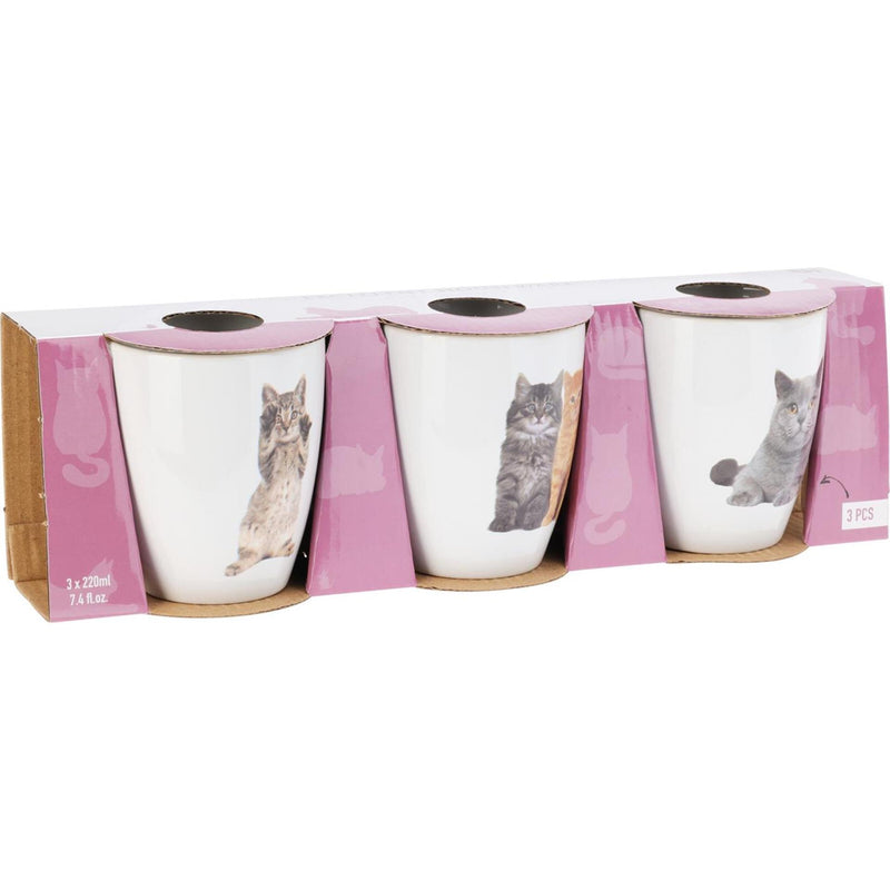 Load image into Gallery viewer, Excellent houseware bekerset katten 3-delig 220ml