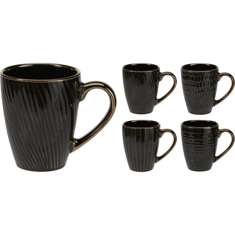 Load image into Gallery viewer, Excellent houseware beker aardewerk 370ml zwart doos a 8 stuks