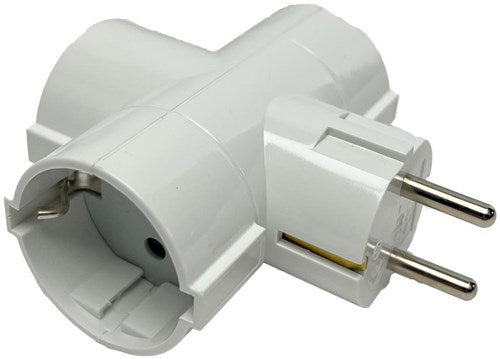 Afbeelding laden in galerijviewer, Enzo randaarde stekkeradapter 3-voudig t-model wit - 6175914