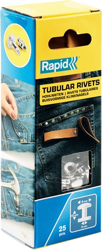 Load image into Gallery viewer, Rapid buisvormige klinknagels ø9 x 13 mm, 25 stuks + aambeeld - 5000416 - 5000416
