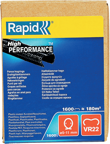 Load image into Gallery viewer, Rapid hekwerk hogringen vr22 | 1.600 stuks | zwart - 40017338