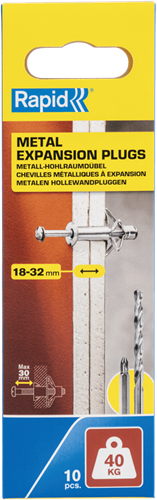 Load image into Gallery viewer, Rapid hollewandpluggen | ø11x65 | voor 18-32 mm plaatdikte | 40kg draagkracht | 10 stuks in een doos - 5001551