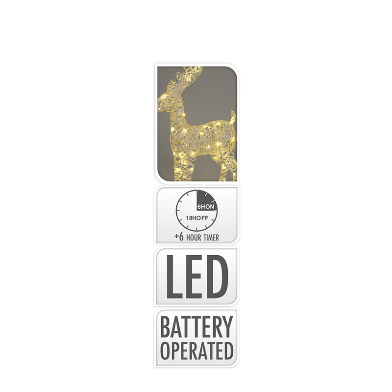 Afbeelding laden in galerijviewer, Rendier led wit 40 leds 37cm