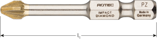 Load image into Gallery viewer, Rotec impact schroefbit pz 2 | l=50 | e6.3 | diamond | 2 stuks - 817.13022