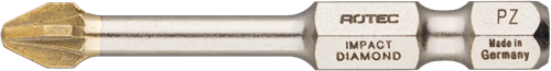 Load image into Gallery viewer, Rotec impact schroefbit pz 2 | l=50 | e6.3 | diamond | 2 stuks - 817.13022
