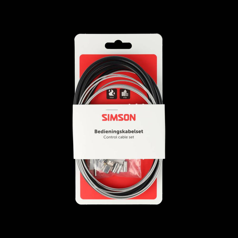 Load image into Gallery viewer, Simson remkabelset compleet rvs shim. nexus rollerbr. zwart