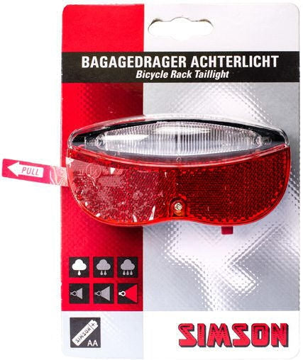 Load image into Gallery viewer, achterlicht batterij bagagedrager led rood