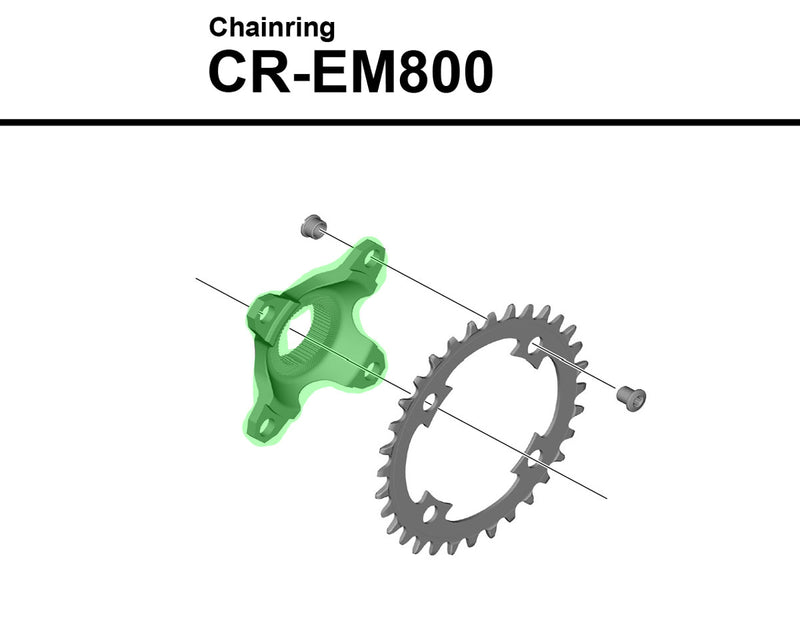 Load image into Gallery viewer, Shimano 4-arm adapter for steps cr-em800 chainring