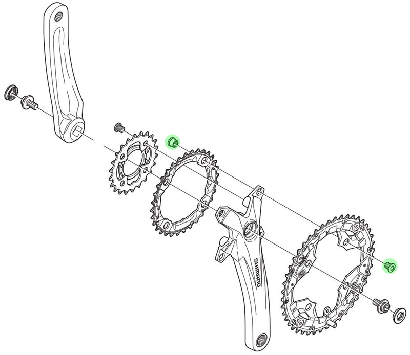 Afbeelding laden in galerijviewer, Shimano chainring bolts for fc-m391 mt300 (4 pieces)