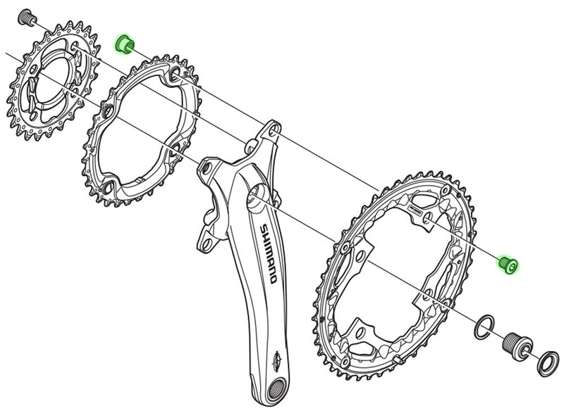 Afbeelding laden in galerijviewer, Shimano chainring bolts for fc-t521 t611 (4 pieces)