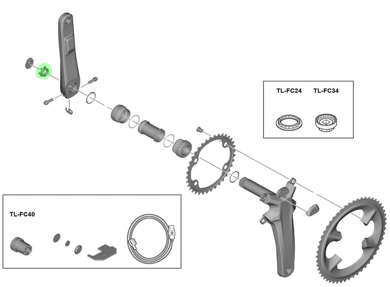 Afbeelding laden in galerijviewer, Shimano crank arm fixing ring for fc-r9200-p r9100-p r8100-p