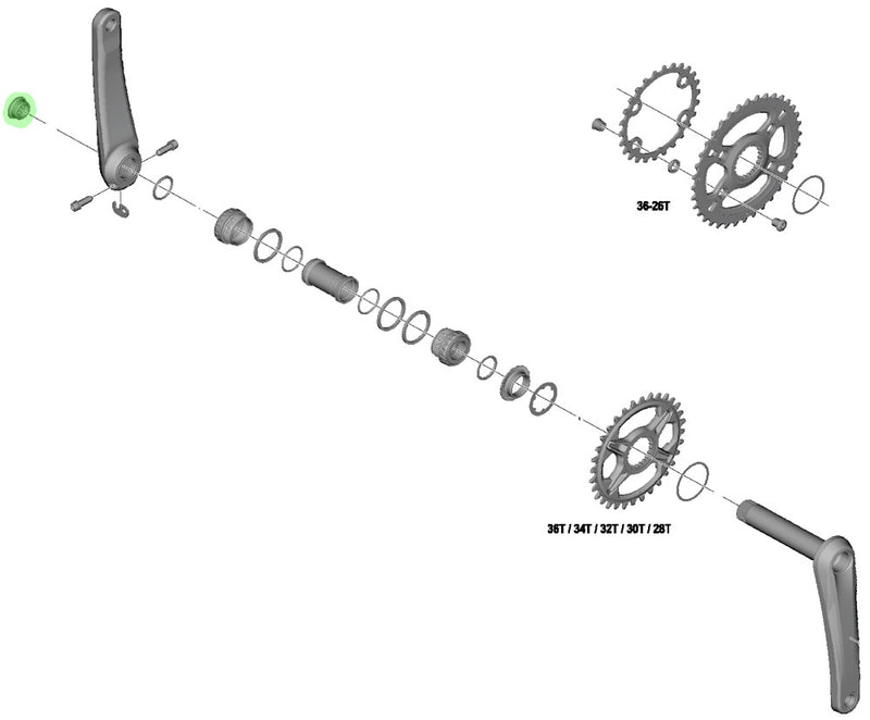 Load image into Gallery viewer, Shimano crank arm fixing bolt for xt grx slx deore cues