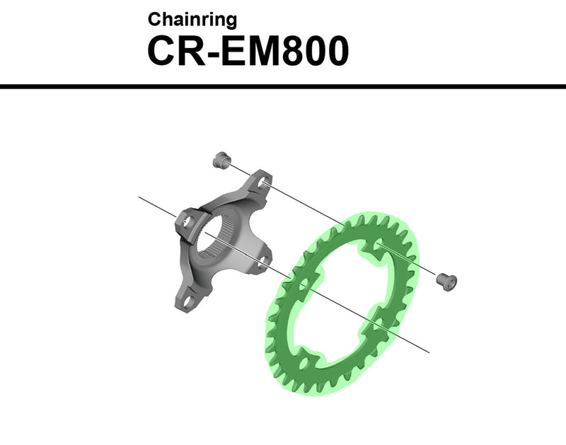 Load image into Gallery viewer, Shimano steps cr-em800 chainring without 4-arm spider
