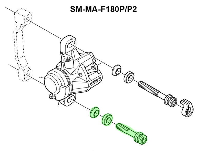 Afbeelding laden in galerijviewer, Shimano brake caliper mounting bolt m6 x 32.1mm for sm-ma-f180p p2