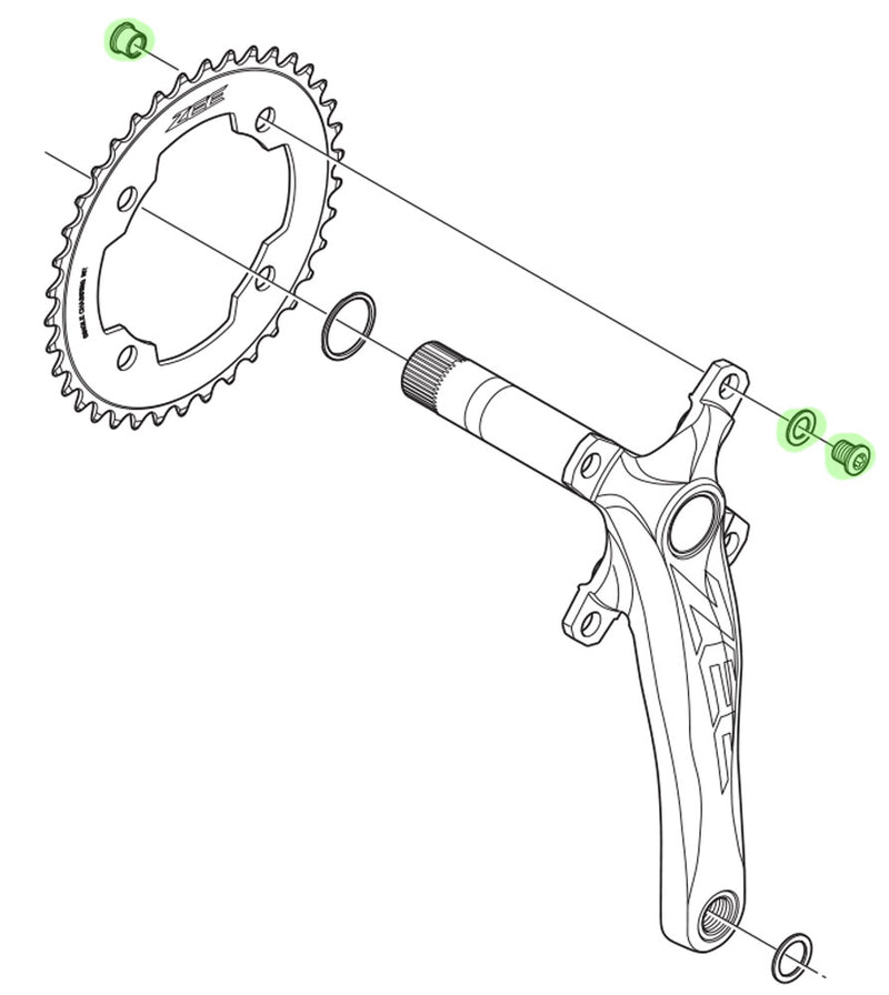Afbeelding laden in galerijviewer, Shimano zee chainring bolts for fc-m640 m645 (4 pieces)