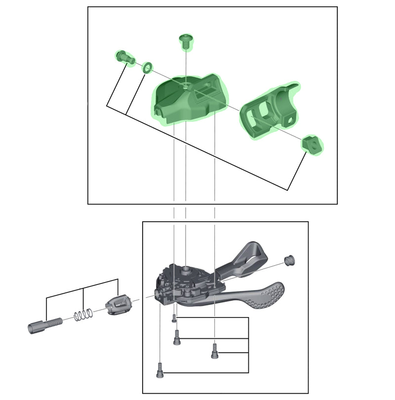 Load image into Gallery viewer, Shimano housing cover complete for sl-m8000-i i-spec ii right
