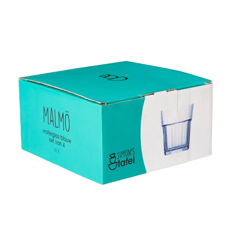Afbeelding laden in galerijviewer, Simon's tafel waterglas malmö blauw 200ml 4 stuks