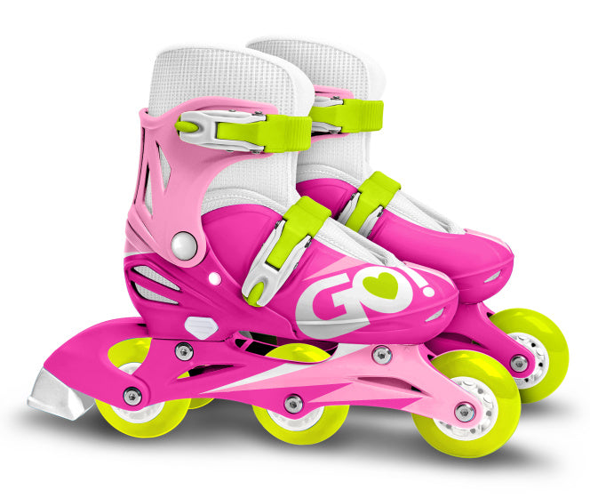 Load image into Gallery viewer, Skids control Inline Skates Verstelbaar Roze Wit maat 27-30