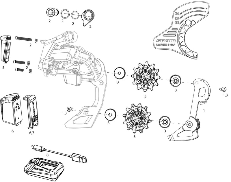 Load image into Gallery viewer, Sram schaltwerk rival xplr etap axs rear derail. rival xplr axs 44t