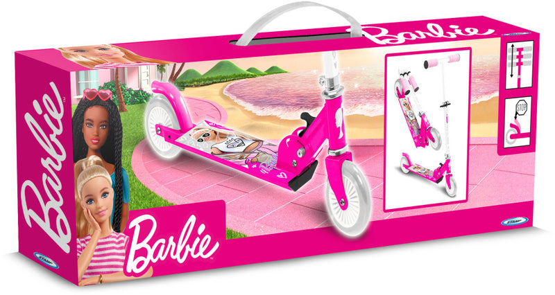 Load image into Gallery viewer, Mattel barbie 2-wiel kinderstep opvouwbaar voetrem roze